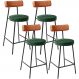 Kit 04 Banquetas Baixa Cozinha Sala Jantar Bancada Milão L02 Couríssimo Camel Verde - Lyam Decor