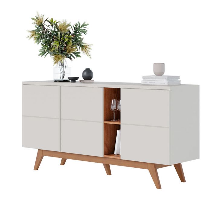 Buffet Noronha 3 PT Off White e Freijó