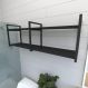 Prateleira industrial para banheiro aço cor preto prateleiras 30cm cor preto modelo ind04pb