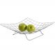 Fruteira de Mesa Cromada com Pedestal Cesto para Frutas Aramado Quadriculada Utimil