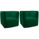 Kit 2 Poltronas para Sala e Escritório Decorativas Maliva Veludo Verde