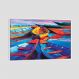 Quadro Canoa Tela Moldura Branca 95X63Cm