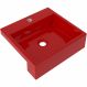 Cuba de Semi Encaixe Quadrada C01 Para Banheiro XQ395 Vermelho - Lyam Decor