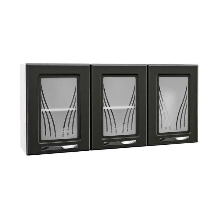 Armário de Cozinha de Aço Aéreo Triplo 120cm Clara Multimóveis CR6144 Branco/Preto