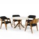 Mesa De Jantar Redonda Cora 120cm Off White M04 com 04 Cadeiras Living Suran Suede Preto - Lyam