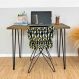 Mesa Escritório de Ferro e Madeira 96cm Hairpin Industrial Tabaco e Preto