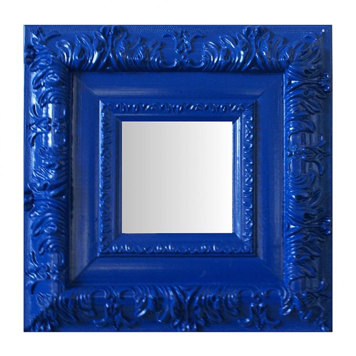 Espelho Moldura Rococó Externo 16248 Azul Art Shop