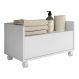 Balcão Gabinete Banheiro com Rodízios 80cm Multimóveis V2608 Branco