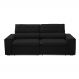 Sofa 2 Lugares Retratil Reclinavel Atenas 2,10 M Suede Preto