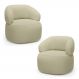 Kit 02 Poltronas Orgânicas Giratória Living Glee Linho Bege - Desk Design