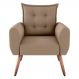 Poltrona Decorativa Vera Suede Bege