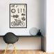 Quadro Peças de Motocicleta de 1894 60x43 Caixa Preto