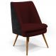 Poltrona Decorativa Pérsia Fixa Pés Palito D02 Veludo Marsala C-278 Corano Preto B-97 - Lyam Decor