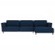 Sofá 370cm com Chaise Direita Franz Suede Azul G52 - Gran Belo