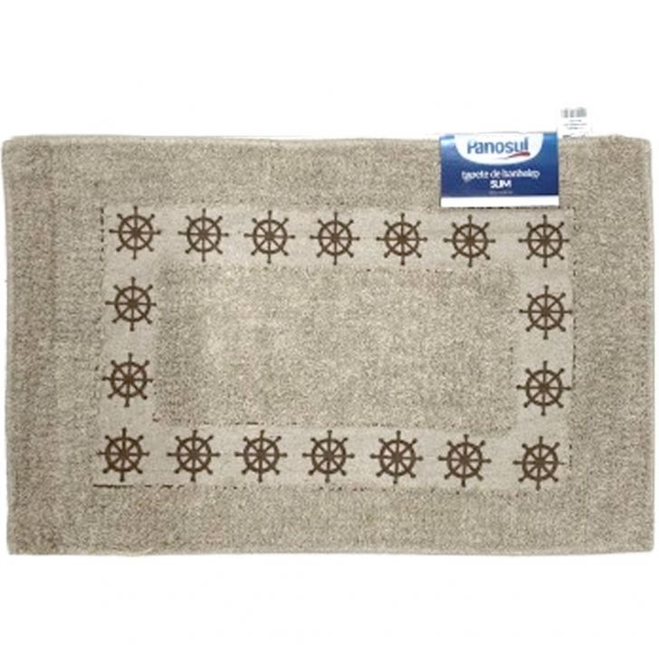 Tapete de Banheiro Slim Algodão 40x60cm Marinheiro Marrom