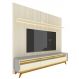 Rack com Painel Requinte Retrô 2.2 Ripado 3D com Led Requinte Cinza com Off White - Gelius Móveis