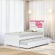 Cama Bibox Solteiro Colônia Branca E Rosa Com 02 Colchões