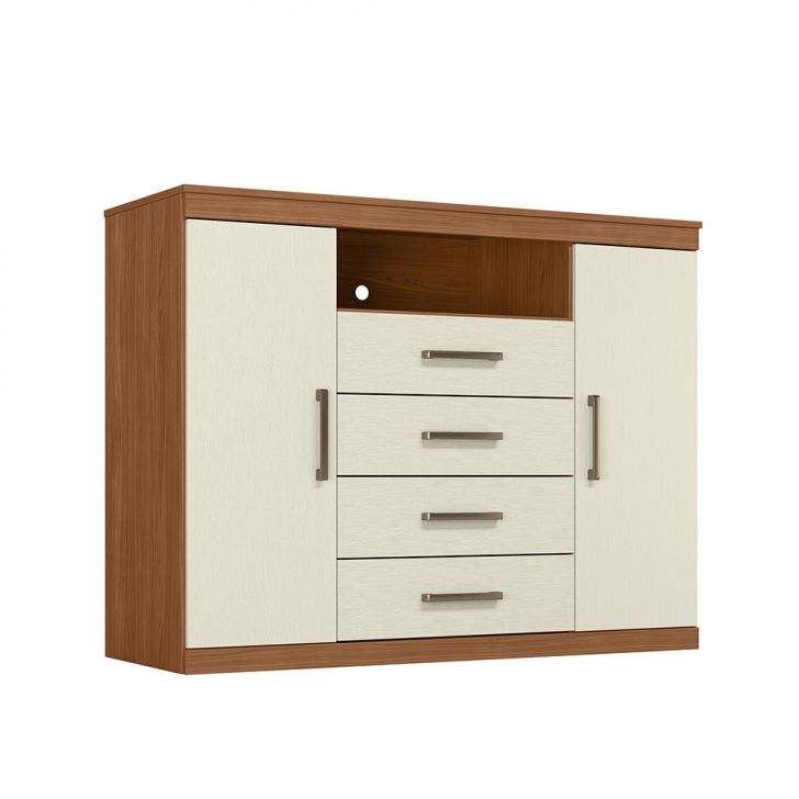 Cômoda Master 2 Portas 4 Gavetas Jabotá e Areia
