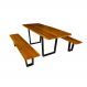 Conjunto Mesa Rústica 2m e 2 Bancos | Banquetas Design Pé De Ferro Madeira Maciça Angelim