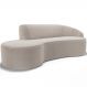 Sofá 5 Lugares Curvo Sala de Estar Living Firenze Direito D02 Bouclê Creme 300 cm B-54 - Lyam