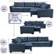 Sofa de Canto Retrátil e Reclinável com Molas Cama inBox Oklahoma 3,85X2,61 ou 2,61X3,85 Azul