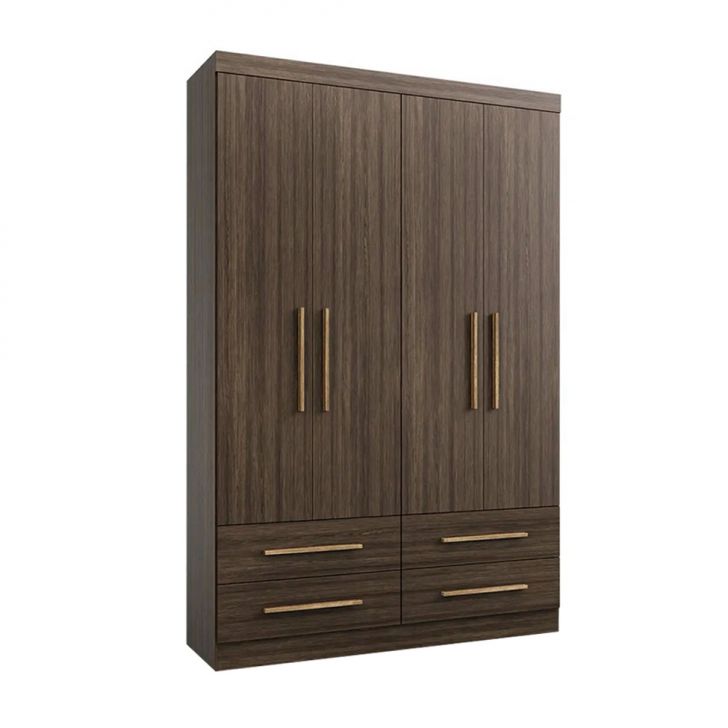 Guarda-roupa Solteiro Majestic 4 Portas 4 Gavetas Capuccino