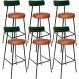 Kit 06 Banquetas Alta Bar Cozinha Sala Jantar Milão L02 Facto Verde Couríssimo Camel - Lyam Decor