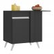 Balcão Cozinha de Canto 1 Porta Veneza Multimóveis V3743 Preto/Branco