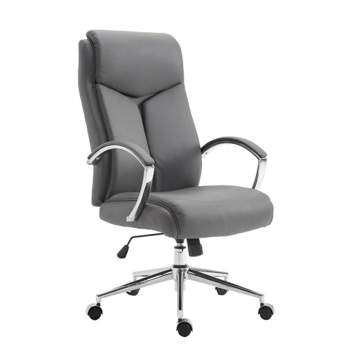 Cadeira de Escritório Presidente Giratória com Relax Evergreen Cinza