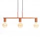 Pendente New Bar para 3 Lâmpadas Cobre 60cm E27 Bivolt para Salas e Quartos