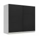 Armário de Cozinha Aéreo 70 cm 2 Portas Branco/Preto Glamy Madesa