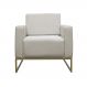 Poltrona Decorativa Leticia Slim Com Base de Metal Suede Bege - DS Estofados