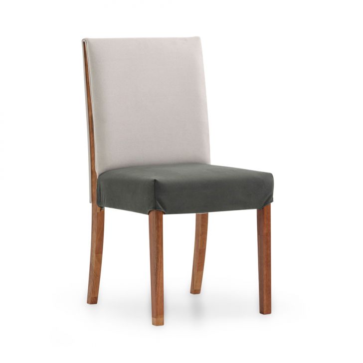 Cadeira Bonnie Poliéster Chumbo e Bege