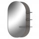 Espelho Decorativo Para Banheiro 70 cm Com Prateleiras Vicenza B06 Magneto Nogal - Lyam Decor