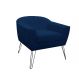 Poltrona Decorativa Jolly Pés Aramado Suede Azul Marinho - DS Estofados
