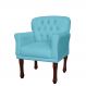 Poltrona Decorativa Anita Pés Luis XV Suede Azul Turquesa - DS Estofados