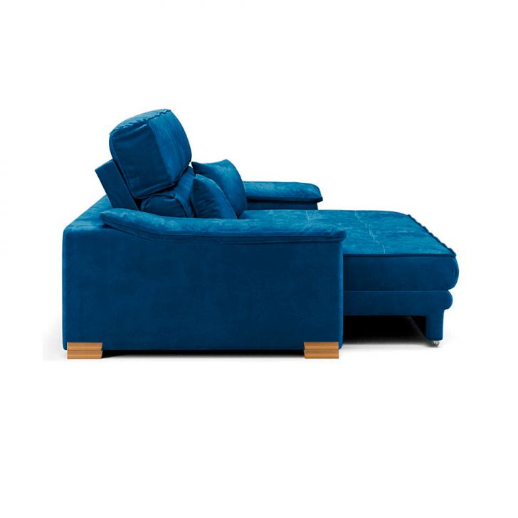 Sofá 3 Lugares Retrátil E Reclinável Lupin Velosuede Azul Marinho 180 Cm
