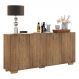 Aparador Buffet Multimóveis Veneza 4 Portas FG3557 Rustic/Natural