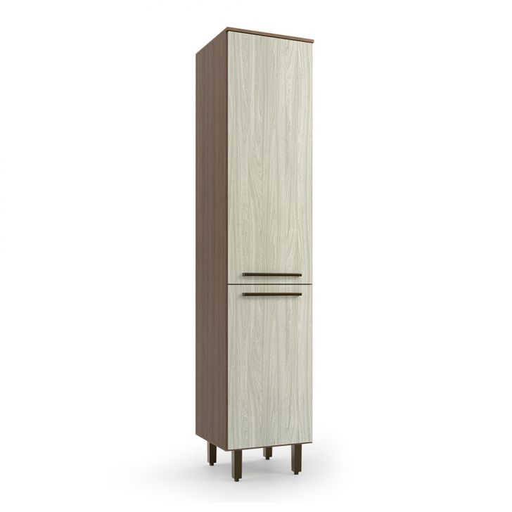 Paneleiro Evolution 2 Portas Tannat E Legno Crema