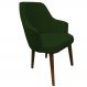 Poltrona Lorem Suede Verde Pés Chanfrado Tabaco C05 - D'Rossi