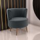 Poltrona Decorativa para Sala Ariel Veludo Cinza
