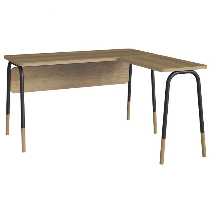 Mesa Escrivaninha Em L 136 cm 28001 Hanover Preto Artesano