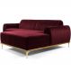 Sofá 5 Lugares com Chaise Direito Para Sala Molino 300 cm D02 Veludo Marsala C-278 - Lyam Decor