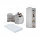 Berço Cômoda com Colchão Incluso e Guarda-Roupa 2 Portas 1 Gaveta Multimóveis MP4373 Branco/Colorido