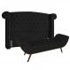 Cabeceira Cama Box Casal King 195cm Provença com Calçadeira Vêneto Z37 Veludo Preto - Mpozenato