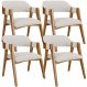 Kit 04 Cadeiras Para Sala de Jantar e Estar Living Estofada Suran L02 Bouclê Cru - Lyam
