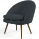 Poltrona Decorativa Fixa Pés Palito Rafa D02 Tressê Linho Chumbo D-465 - Lyam Decor