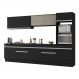 Armário de Cozinha Completa 5 peças com Rodapé MP2175 Made Multimóveis Preto/Branco
