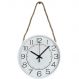Relógio Parede Moderno Redondo Serrano Branco Com Corda 30cm