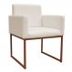 Poltrona Decorativa Base De Ferro Bronze Veludo Bege - Montanaris Decor